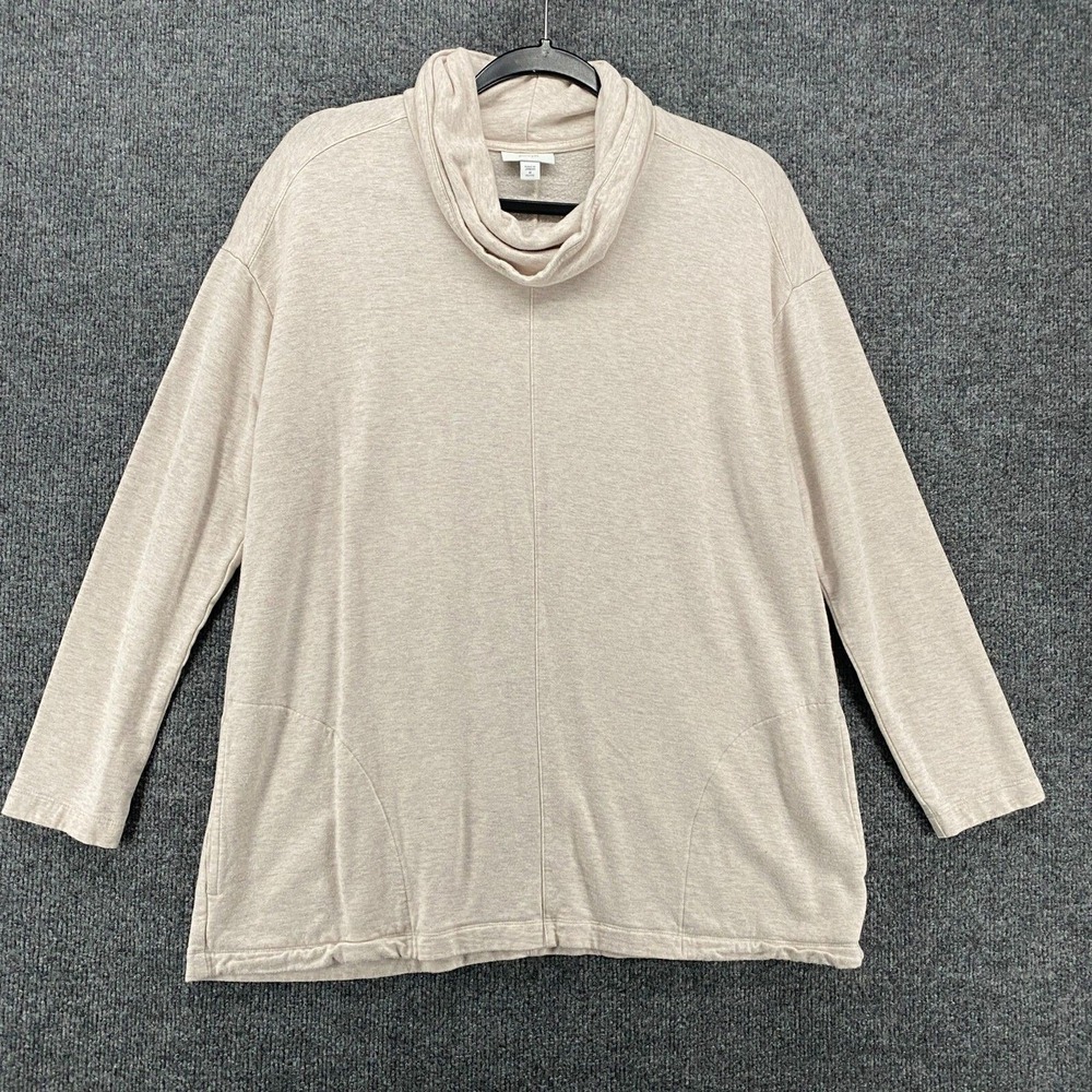 Pure J Jill Sweater Womens PM Petite Cream Cowl Neck Old Money Minimalist Classy